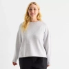 Stylus Plus Womens Crew Neck Long Sleeve Pullover Sweater In Gray
