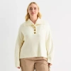 Stylus Plus Womens Long Sleeve Pullover Sweater In White
