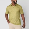 Stylus Printed Big And Tall Mens Regular Fit Short Sleeve Polo Shirt In Yellow