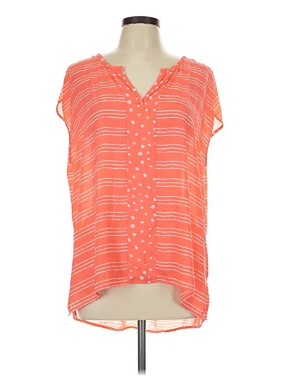Pre-owned Stylus Short Sleeve Blouse In Orange