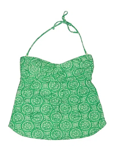 Pre-owned Stylus Swimsuit Top Green Paisley Pattern Swimwear