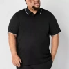 Stylus Tipped Big And Tall Mens Regular Fit Short Sleeve Polo Shirt In Black