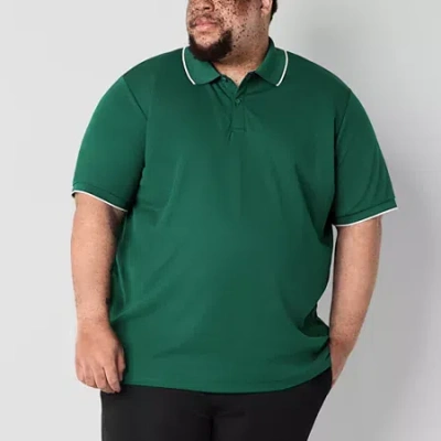 Stylus Tipped Big And Tall Mens Regular Fit Short Sleeve Polo Shirt In Green