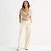 Stylus Womens Corduroy Wide Leg Trouser In White