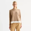 Stylus Womens Crew Neck Long Sleeve Pullover Sweater In Gold