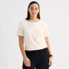 Stylus Womens Crew Neck Short Sleeve T-shirt In White