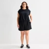 Stylus Womens High Rise Plus Pull-on Short In Black