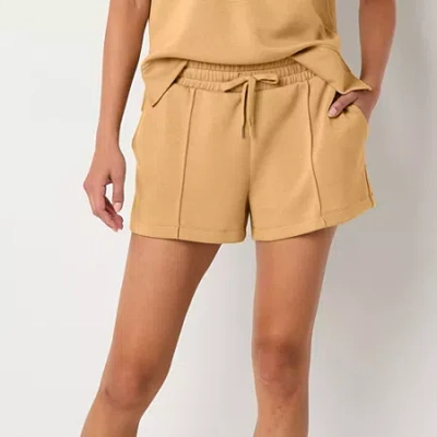 Stylus Womens High Rise Pull-on Short In Brown
