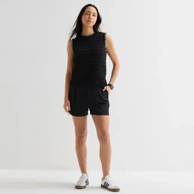 Stylus Womens High Rise Pull-on Short In Black