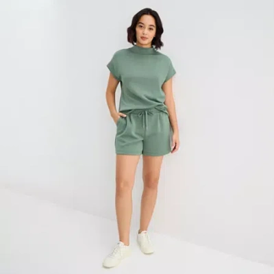 Stylus Womens High Rise Pull-on Short In Green