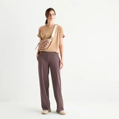 Stylus Womens High Rise Wide Leg Pant In Purple