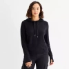 Stylus Womens Long Sleeve Hoodie In Black