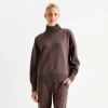 Stylus Womens Long Sleeve Mock Neck Top In Purple