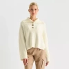 Stylus Womens Long Sleeve Pullover Sweater In White