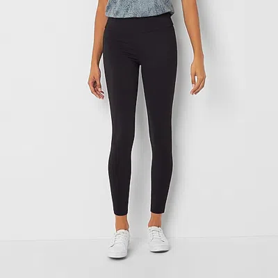 Stylus Womens Mid Rise Knit 26" 7/8 Ankle Legging In Black