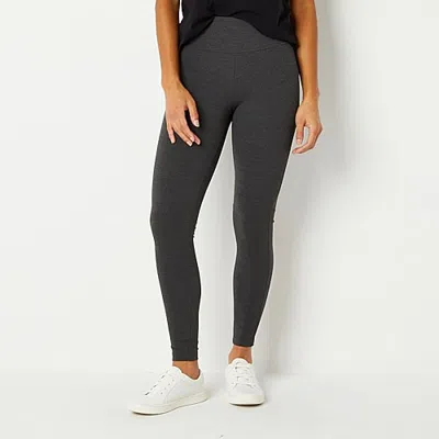 Stylus Womens Mid Rise Knit 26" 7/8 Ankle Legging In Gray