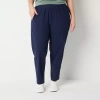 Stylus Womens Plus Ankle Mid Rise Pull-on Pant In Blue