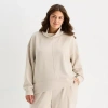 Stylus Womens Plus Funnel Neck Long Sleeve Sweatshirt In Gray