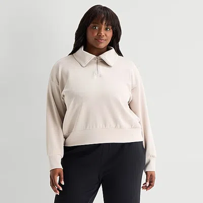 Stylus Womens Plus Long Sleeve T-shirt In Gray