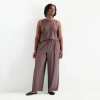 Stylus Womens Plus Mid Rise Wide Leg Palazzo Pant In Purple