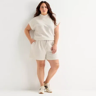 Stylus Womens Plus Pull-on Short In White