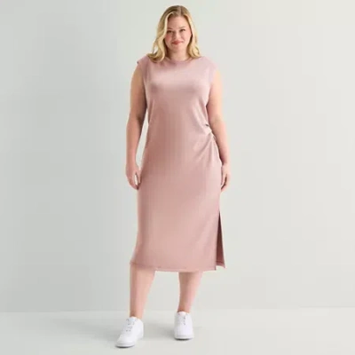 Stylus Womens Plus Sleeveless Sheath Dress In Pink