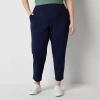 Stylus Womens Plus Tapered High Rise Pull-on Pant In Blue