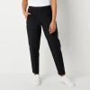 Stylus Womens Slim Mid Rise Pull-on Pant In Black