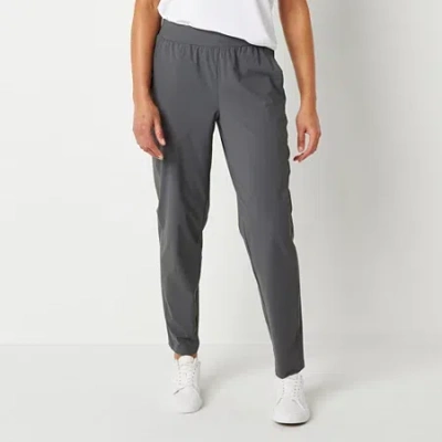 Stylus Womens Slim Mid Rise Pull-on Pant In Gray