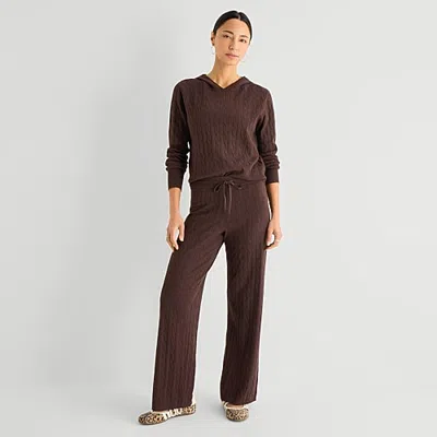 Stylus Womens Straight Pull-on Pant In Brown