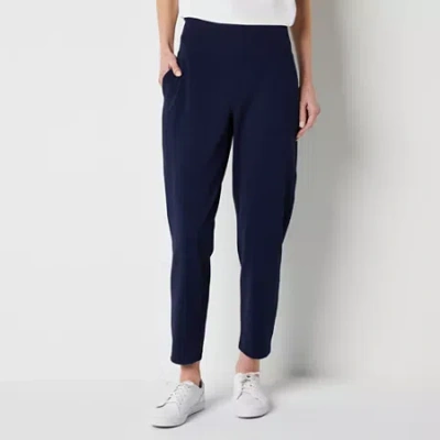 Stylus Womens Tapered High Rise Pull-on Pant In Blue