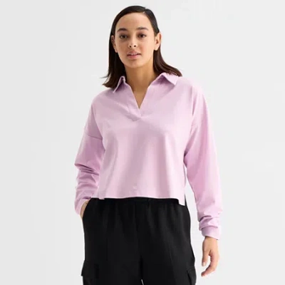 Stylus Womens Y Neck Long Sleeve T-shirt In Multi