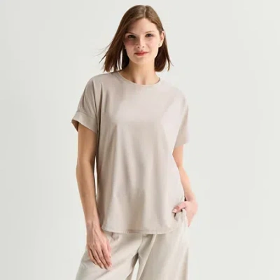 Stylus Woven Dolman Tee\nwoven Dolman Tee\nwoven Dolman Tee\n Womens Crew Neck Short Sleeve T-shirt In Brown
