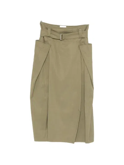 Su Belted Midi Skirt In Green