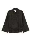 Su Buttoned Belted Jacket In Brown