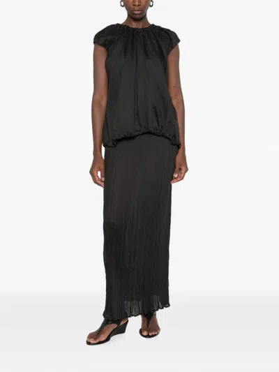 Su Crinkled-effect Maxi Skirt In Black