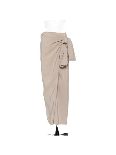 Su Draped Tie-fastening Pants In Neutral