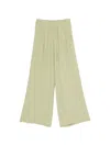 Su Drawstring Palazzo Pants In Green