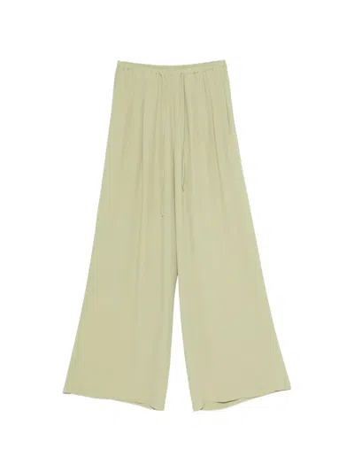 Su Drawstring Palazzo Pants In Green