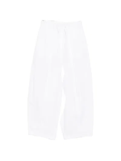 Su Drawstring Wide-leg Palazzo Pants In White