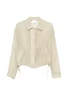 Su Drawstring-hem Shirt-style Jacket In Neutral