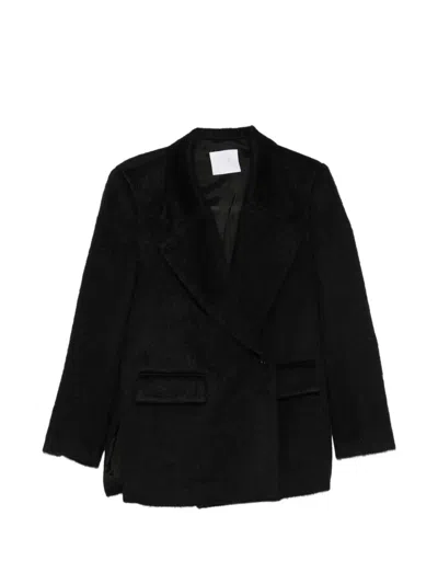 Su Notched-lapels Single-breasted Blazer In Black
