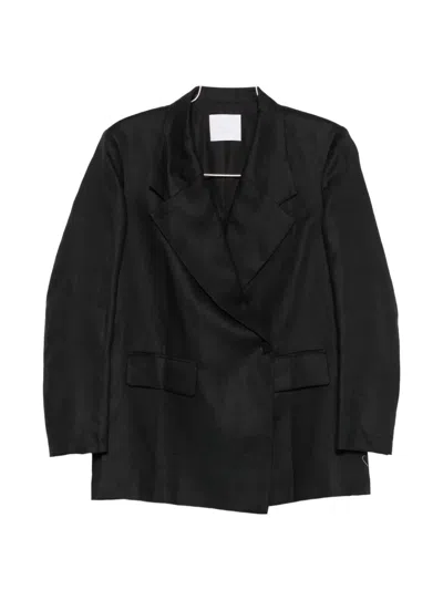 Su Peak-lapel Double-breasted Blazer In Black