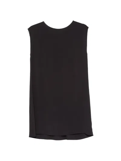 Su Pleated-back Sleeveless Mini Dress In Black