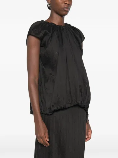Su Plissé-effect Sleeveless Blouse In Black