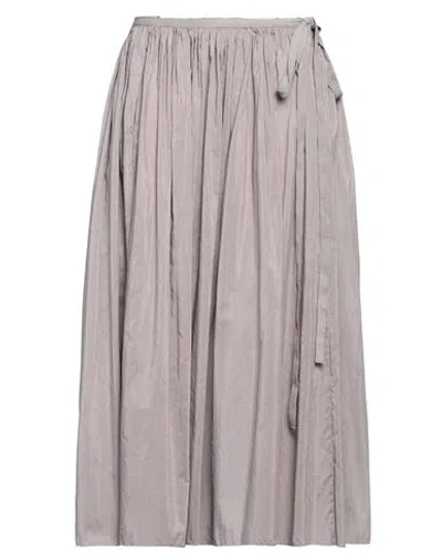 Su San Ne Bo M Mer Woman Midi Skirt Light Brown Size 8 Cotton, Silk In Gray