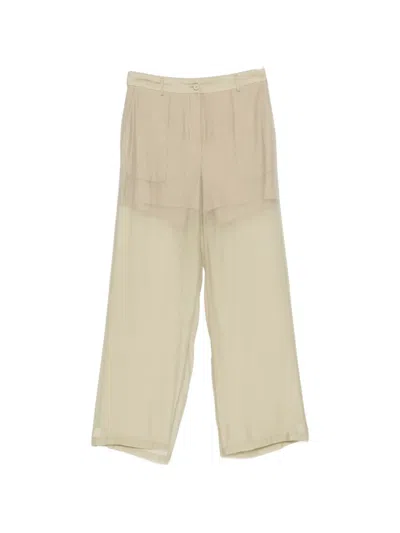 Su Sheer-panel Wide-leg Trousers In Neutral