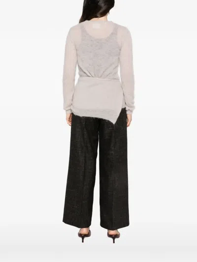 Su Side-tie Sweater In Gray