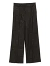 Su Textured Pleated Pants In Brown