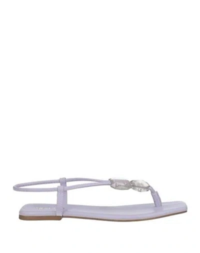 Sua Cia Woman Toe Strap Sandals Lilac Size 5 Textile Fibers In Purple